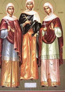 Светите маченички Агапија, Хиoнија и Ирина