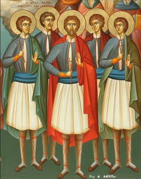 Святые мученики Мануил, Феодор, Георгий, Михаил и Георгий Самофракийский, Макрийский