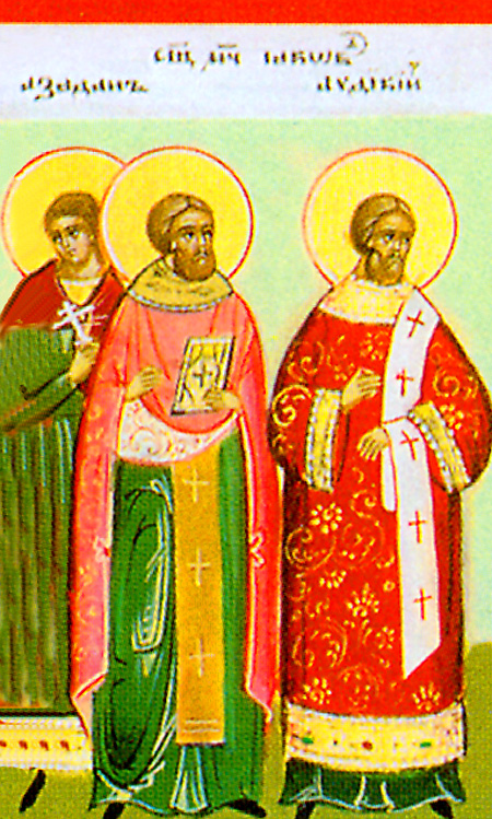Martyrs James, presbyter, and Azadanes and Abdicius, deacons, of Persia (ca. 380)