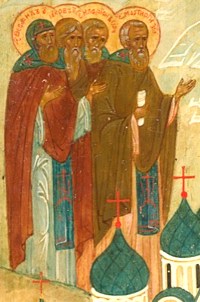 Venerables Theophilus and James, abbots of Omutch on Pskov Lake (1412)