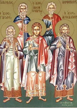 The Holy Martyrs Acyndinus, Pegasius, Anempodistus, Aphthonius, Elpidephorus and others with them