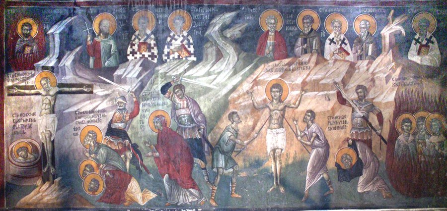Mártires: Filadelfo, Cipriano, Alfio, Onésimo, Erasmo, y otros 14, en Sicilia
