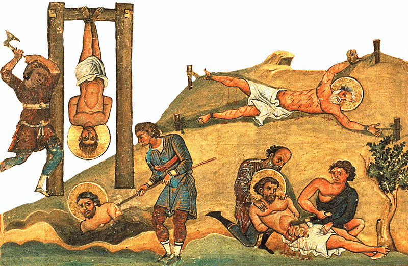 Martyrs Bassus, Eusebius, Eutychius, and Basilides, at Nicomedia (303)	