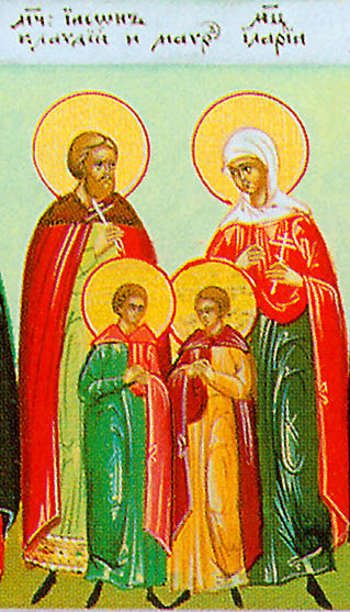 Holy martyrs Claudius the Tribune, his wife Hilaria and their sons Jason and Maurus