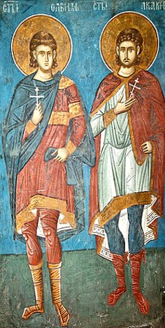 მღვდელმოწამე ეპისკოპოსი ალვიანე და მოწაფენი მისნი (+304)