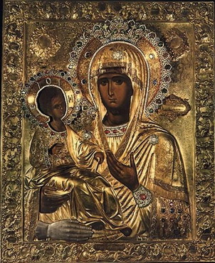 Икона Божией Матери, именуемая «Троеручица»
