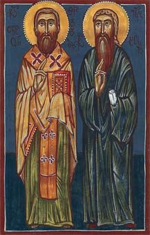 St. Anthony Metropolitan of Chkondidi and his disciple Hieromonk Jacob the Elder (18th-19th c.)