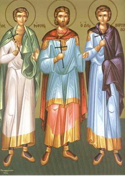 Светите маченици Трофим, Саватиј и Доримедонт